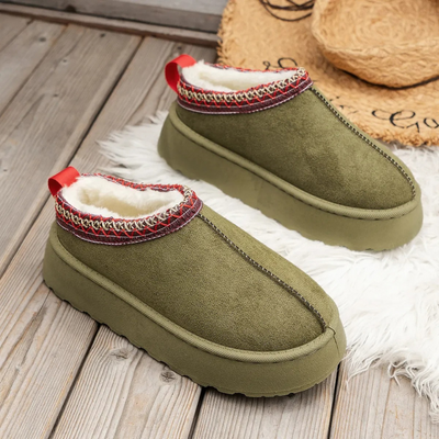 Ornella™ - Stivali da neve in pelle con piattaforma in peluche