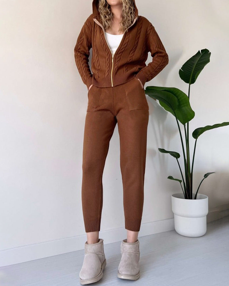 ANIA - Set due pezzi casual in jacquard a torsione